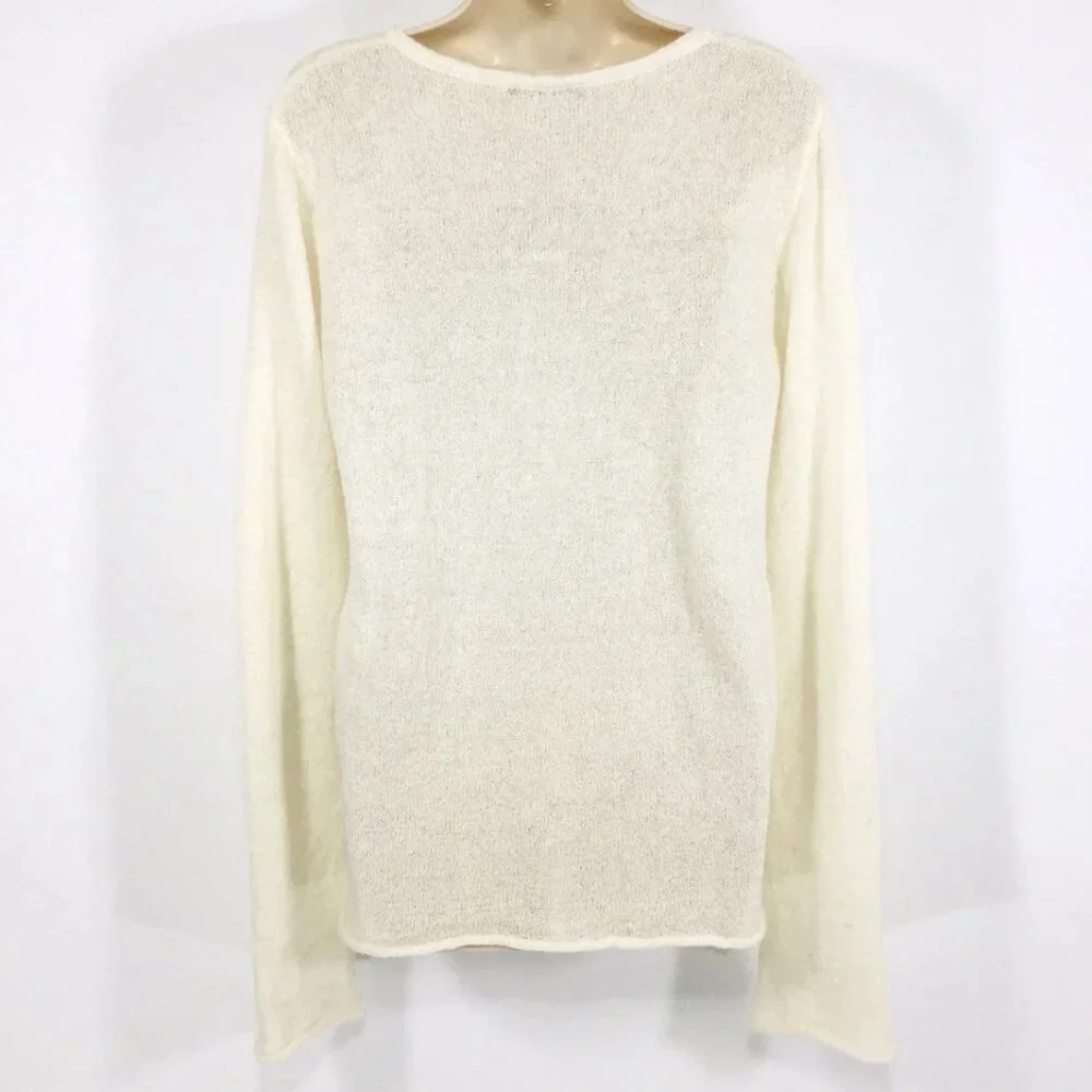 Brandy Melville Andi Sweater Sz M Mohair Blend Relaxed Rolled Hem Soft Cozy